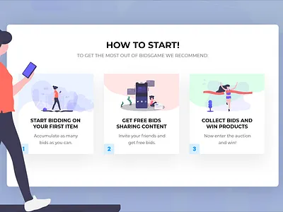 Daily UI Tutorial Page adobexd box boxed clean flat howto illustration minimal page starterpage steps tutorial ui userpage ux vector web webpage website welcomepage