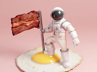 Eggsplorer 3d astronaut blender character art cute digital illustration space