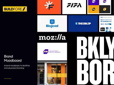 BuildFore Moodboard brand branding building clean construction design identity industry logo monogram moodboard yellow
