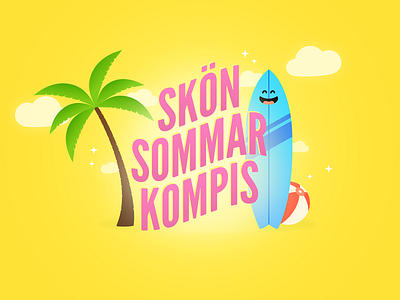 Have an awesome summer! illustration palm tree summer surfboards