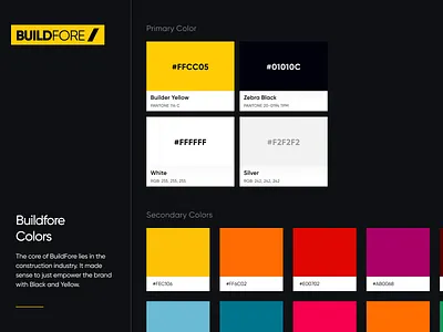 BuildFore Colors brand branding builder building clean construction design identity industry logo monogram yellow