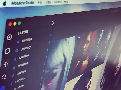 Mosaica Studio in the Frameless Window design electronjs frameless imagecontent jscode ui uidesign uiux userexperience userinterface ux uxdesign