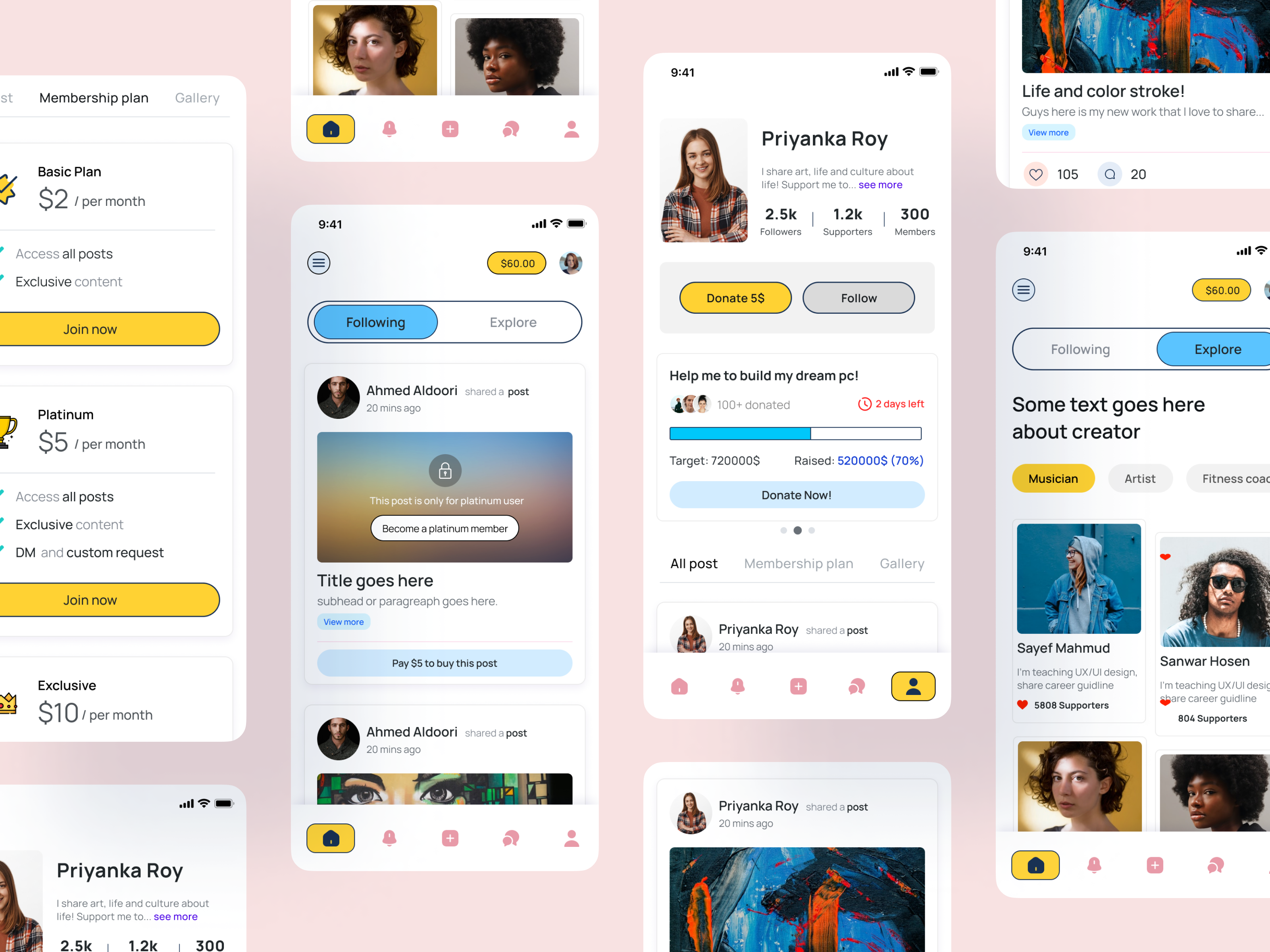 Help creators to get paid - UI design concept