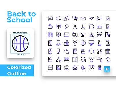 Back To School Icon Set course icon education education website icon icon course icon design icon school icon set icons pack iconset learning school school icon school icons school logo ui concept ui design ui kit uiux uiuxdesign