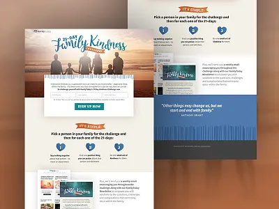 Kindness Challenge Landing Page blue form landing page logo signup typography website