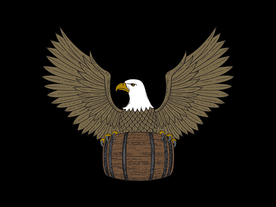 Hard Way Cider Illustration—Whiskey Rebellion barrel branding cider eagle hand drawn hard cider identity illustration label label design packaging packaging design rebellion whiskey whiskey rebellion whisky wood cut