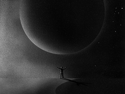 Oh, space /illustration/print blackandwhite creative human illustration landscape minimalism minimalistic patricijand planet planets print procreate space
