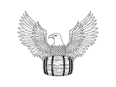 Hard Way Cider Illustration—Whiskey Rebellion black and white branding cider eagle hand drawn hard cider identity illustration label label design packaging packaging design rebellion whiskey whiskey rebellion whisky
