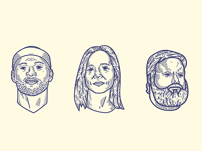 Freelance Portraits branding design faces illustration illustrator line art linework monoline portrait portraits vector