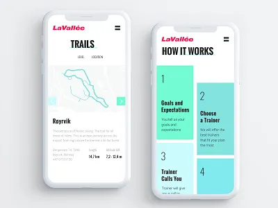 Mobile Website UI for Ski Training Center (part 2) mobile mobile ui mobile ux sports ui user interface web website