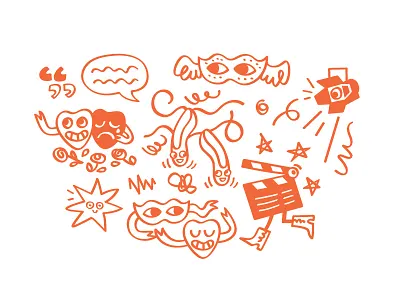 Performance characters art arts ballet children clapboard dance doodle illustration iowa performance quote theatre vector