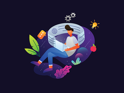 Knowledge Universe character characterdesign design graphic design illustration interface knowledge landingpage space thinker ui universe ux vector web webdesign website
