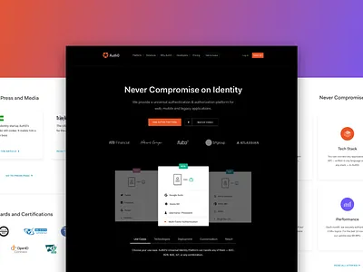 Auth0 Homepage argentina auth0 authentication design flat homepage identity responsive security sketch ui ux web website