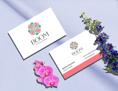Boom Florist Identity brand identity branding design florist flower arrangement flower studio for sale unused buy icon illustration logo ui visual identity