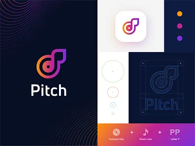 Streaming music startup logo_Day 9/50 audio app branding dailylogochallenge freelance gradients grids icon identity monogram music app shadows sounds streaming app vivid