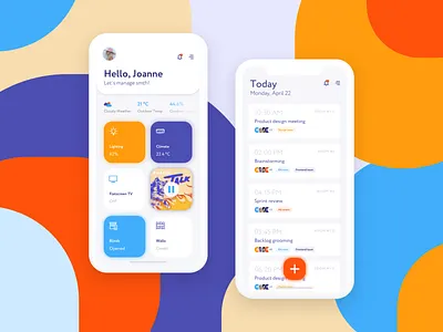 Smart Office app app concept dasboard mobile office schedule smart home smart house smart office
