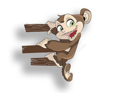 Chimp animation graphic design icon illustraion mascot design vector