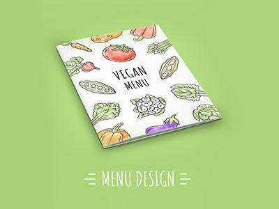 Individual menu design concept branding business cafe concept cover design eco ecolifestyle food green hand drawn healthy idea illustration menu restaurant style vector vegan watercolor