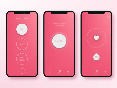 Baby Heartbeat app baby design gender heart heartbeat minimal mobile pregnancy rate record ui