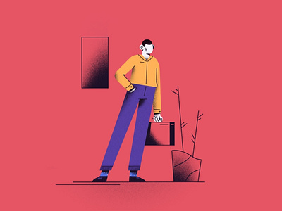 Otro dia, otro dolar art character characterdesign design dibujo draw flat illustration illustrator noise work worker