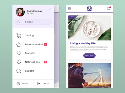 WholeScripts Mobile Nav Redesign mobile ui ui uiuxdesign