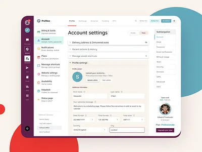 Profile Dashboard UI Design Template account app bar dashboard design system figma input material navigation profile settings side sidebar tab tabs text field ui ui kit user web