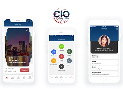 Cio Global Forum android apple design events flat google illustration ios profile ui ux