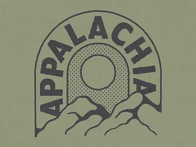 Appalachia appalachia distressed green grunge halftone handmade illustration mountains screen print