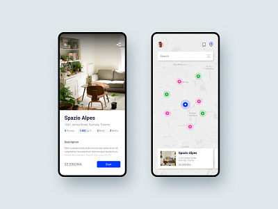 Spazios App app app design clean concept departments loan mobile mobile design real state simple ui ux