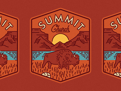 Oklahoma Church Badge badge badge illustration buffalo church lake nature oklahoma oklahoma city outdoors