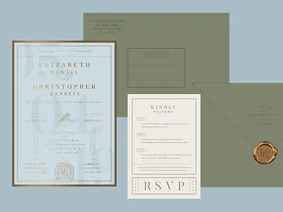Wedding Suite classic emboss envelope foil gold invitation letterpress modern monogram rsvp seal stamp wedding