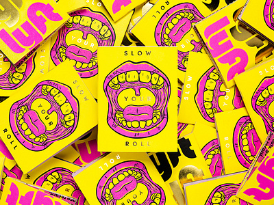 Weird little book (part 1) book foil stamp illustration lyft mcgarrah jessee mcj mouth pink scooters slow your roll sxsw yellow