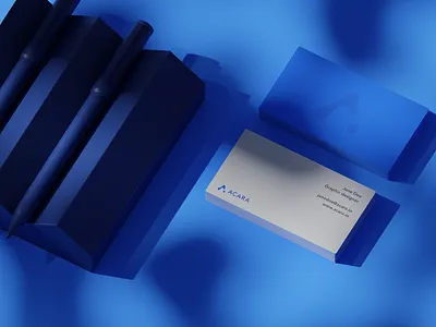 Acara 3d branding business card logo visual identity