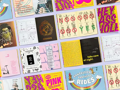 Weird little book (part 2) book foil stamp grid hand wipe illustration jackalope lyft mcgarrahjessee mcj pentagram pink scooters sxsw word search