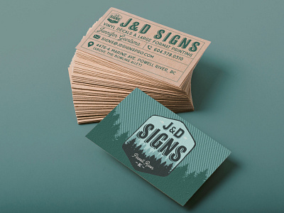 Logo & Business Card Design: J&D Signs, Powell River BC bc branding british columbia business card canada design graphic design graphic design illustration jesse ladret logo malcontent creative powell river print type typeography typography vancouver island victoria victoria bc