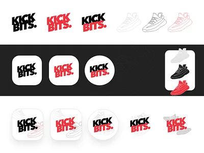 KickBits Logo adidas adobe adobe illustrator apparel apparel logo branding graphic design logo brand mark logo designs logodesign logofolio logotype outline icon shoe design sneaker logo sneakerhead sneakers stroke icons ui ux yeezyboost