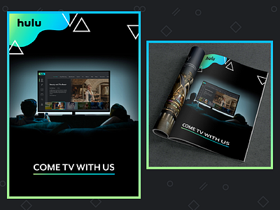 Hulu Redesign - Magazine Ad blob gradient hulu magazine page mockup redesign concept visual design