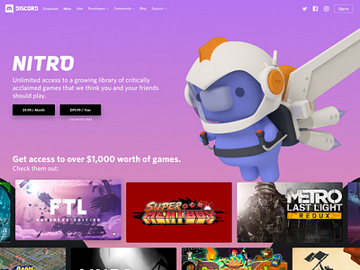 Nitro 3d character games gaming illustration ui ux web website