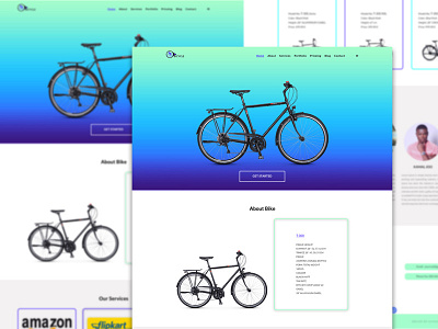 Free Bicycle Web Template branding design freebie freebies ui website website theme