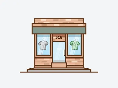 Storefront building shop storefront tshirt