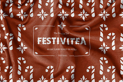 Festivitea Illustration Candy Cane Pattern branding design fabric design illustration logo minimal tea tea brands