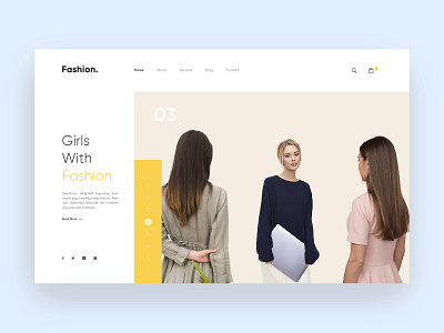 Girls Fashion Concept branding creative design easy header illustration landing page minimal minimalism minimalist photoshop simple simple color slider slider design ui ui design ux design web template xd
