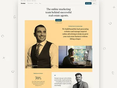 Avenue Re-Design agency avenue black and white brand marketing site photography re design yellow