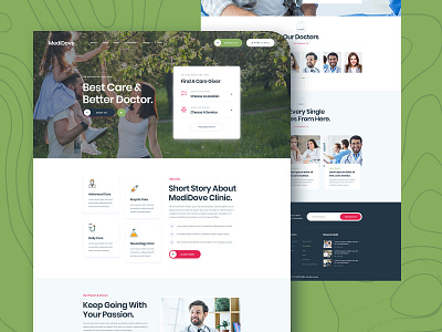Medidove Medical/Hospital Website clinic footer form header hospital landingpage medical team testimonials ui ux website
