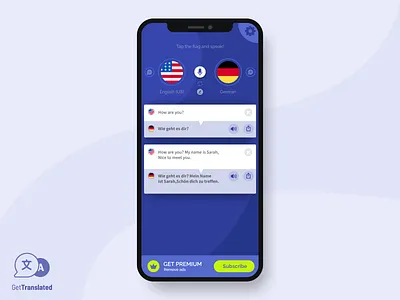 Translator app clear dashboad design international ios language mobile translate translator travel ui ux