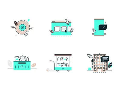 Zero Grocery - Illustrations brand branding design food fresh icon illustration startup symbol zero zero grocery zerowaste