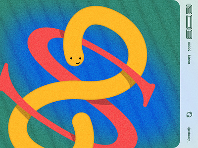 00002 - Slither flat gradient illustration retro type