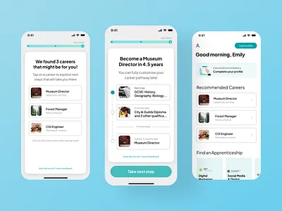 Career path builder . card design career planning ideal job illustration job offers job platform job portal mobile app mvp platform prototype ui work platform