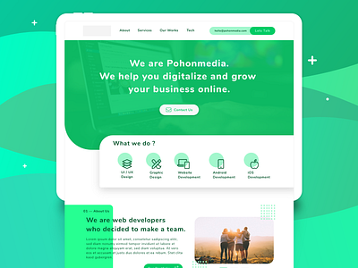 Pohonmedia - Portfolio Website card dashboard ilustration landing page saas design web development website website design work