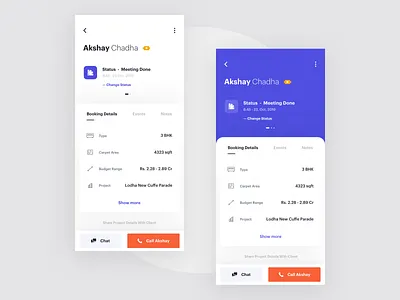 Lead - Dedicated agents app booking card clean dedicated events filter follow up interface lead minimal mobile planning product design schedule search ui ux